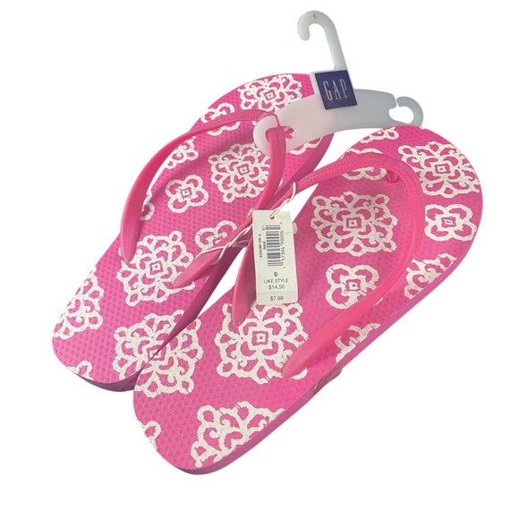 Gap Womens Pink/White Floral Flip Flops Size 6 New with Tags - Picture 2 of 3